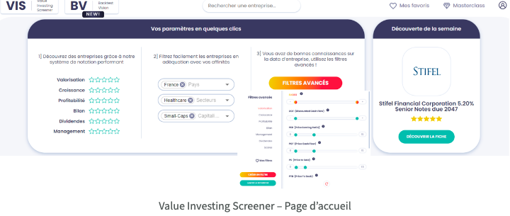 interface de Value Investing Screener
